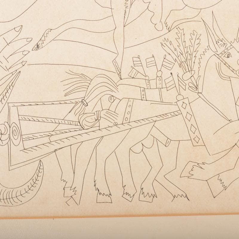 パブロ・ピカソ　工芸印刷　タイトル不明　ピカソ近作版画展　C　5656A