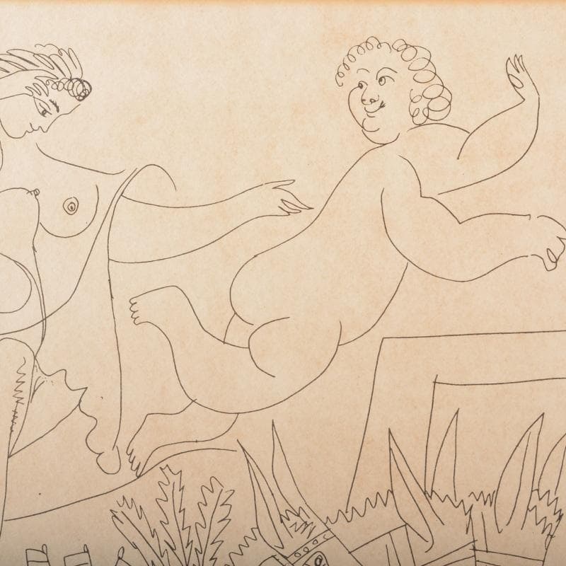 パブロ・ピカソ　工芸印刷　タイトル不明　ピカソ近作版画展　C　5656A