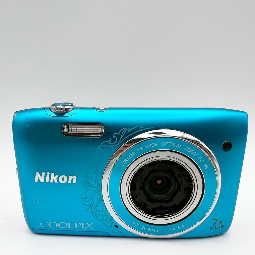 【完動品】Nikon COOLPIX S3500 コンデジ ブルー 動作確認済