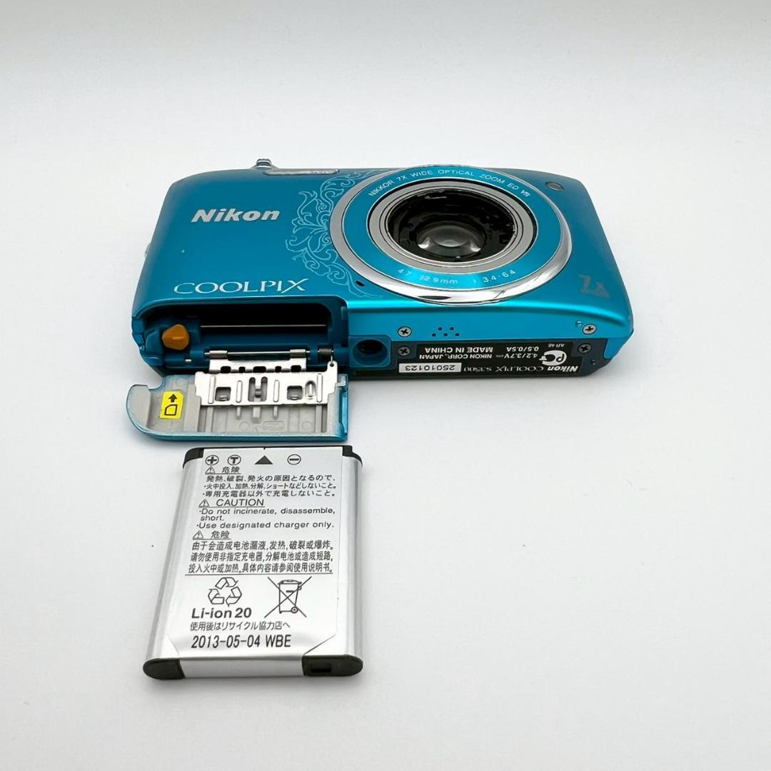 【完動品】Nikon COOLPIX S3500 コンデジ ブルー 動作確認済