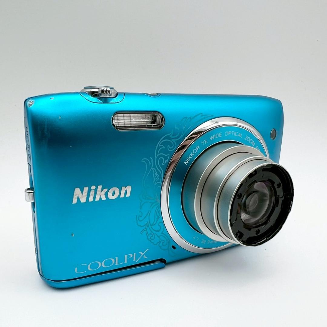 【完動品】Nikon COOLPIX S3500 コンデジ ブルー 動作確認済