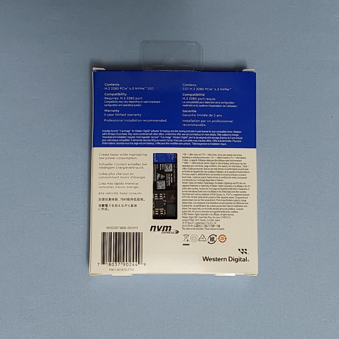 WD Blue SN580 NVMe SSD 2TB WDS200T3B0E ①