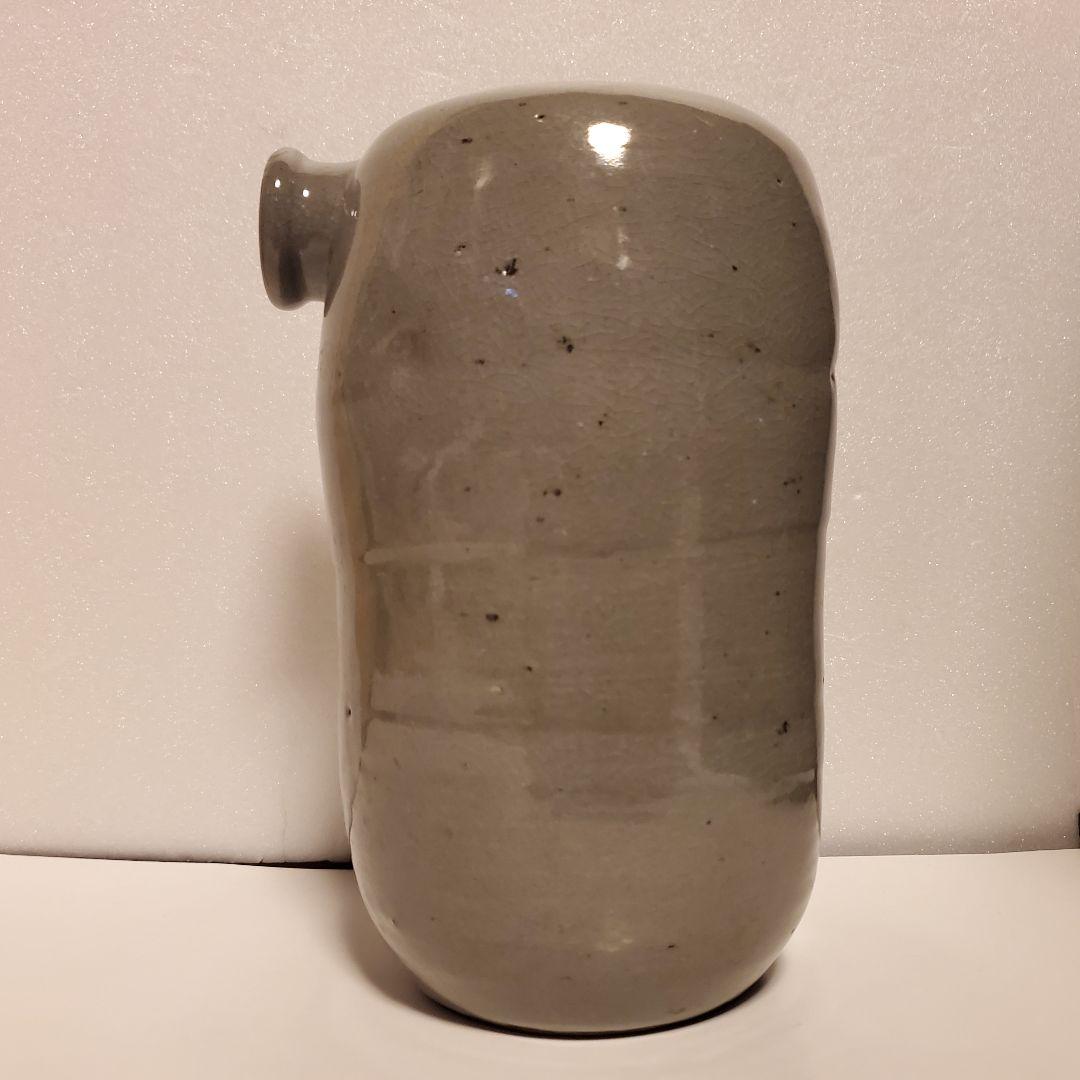 朝鮮美術　李朝　青磁　俵壺　偏壺