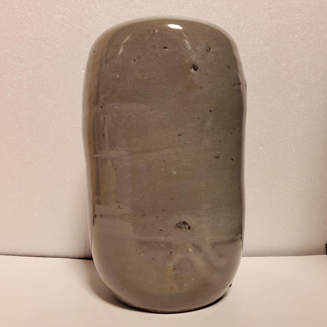 朝鮮美術　李朝　青磁　俵壺　偏壺