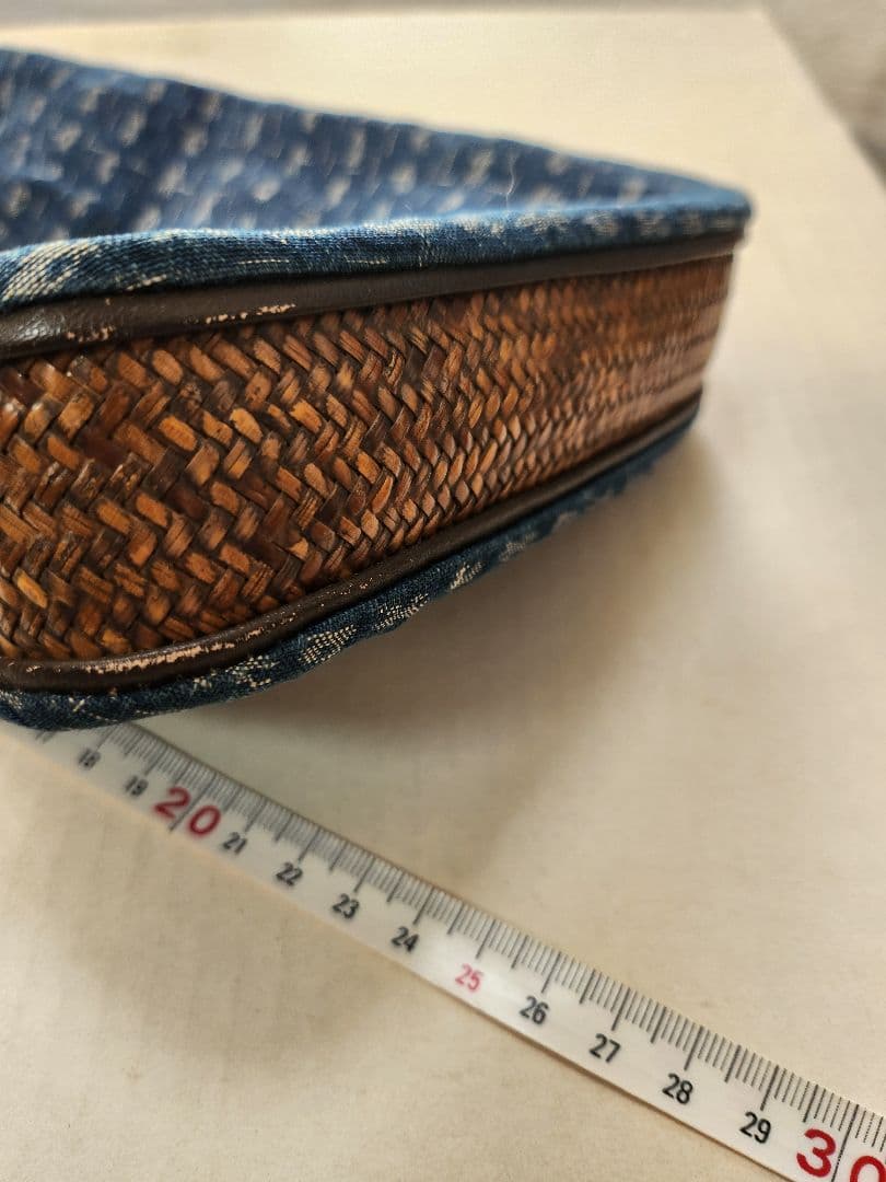 〈匿名発送〉京都くろちく　未使用　古布　藍色 巾着袋　山葡萄