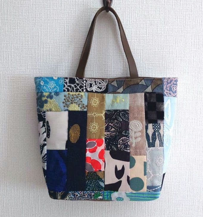 ミナペルホネン　両面パッチワーク　トートバッグ