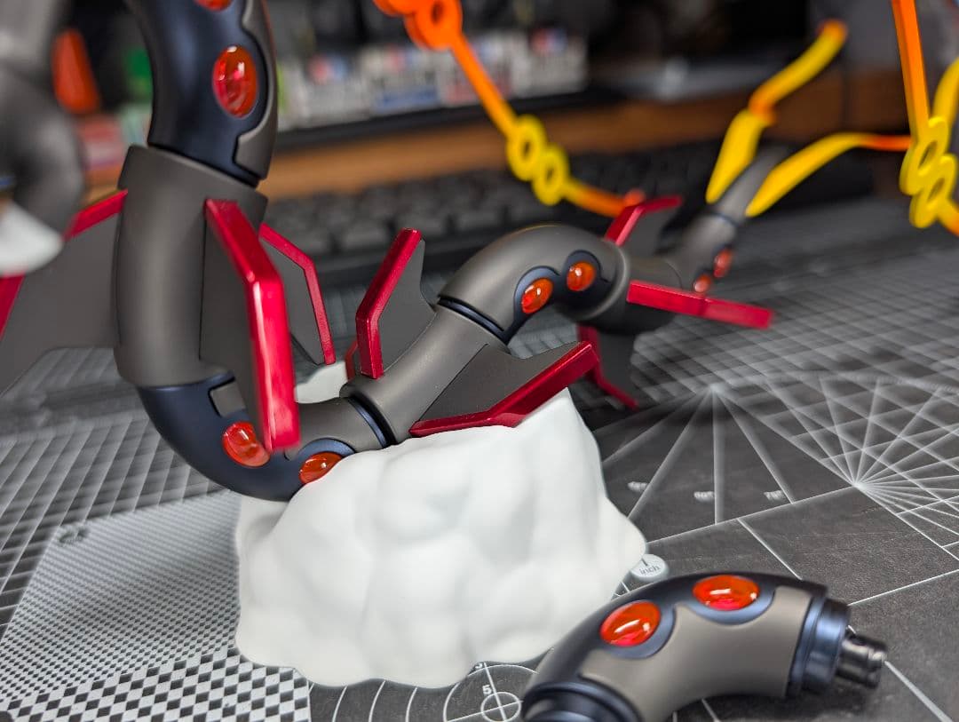 黒いメガレックウザ　全塗装　完成品　ポケプラ