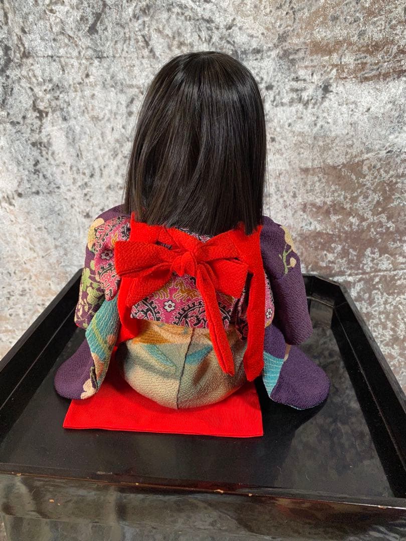 市松人形赤いエプロンハンドメイド