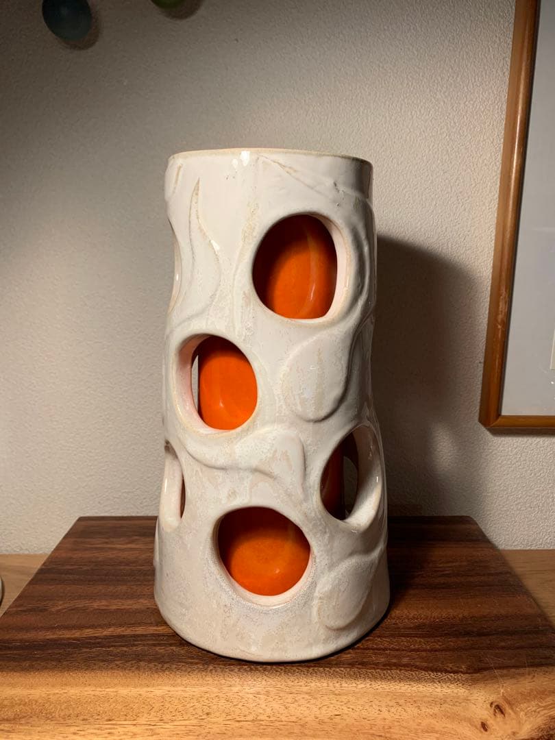 超希少 岡本太郎 作 「あかり」 フラワーベース 花器 1970年 印アリ 共箱