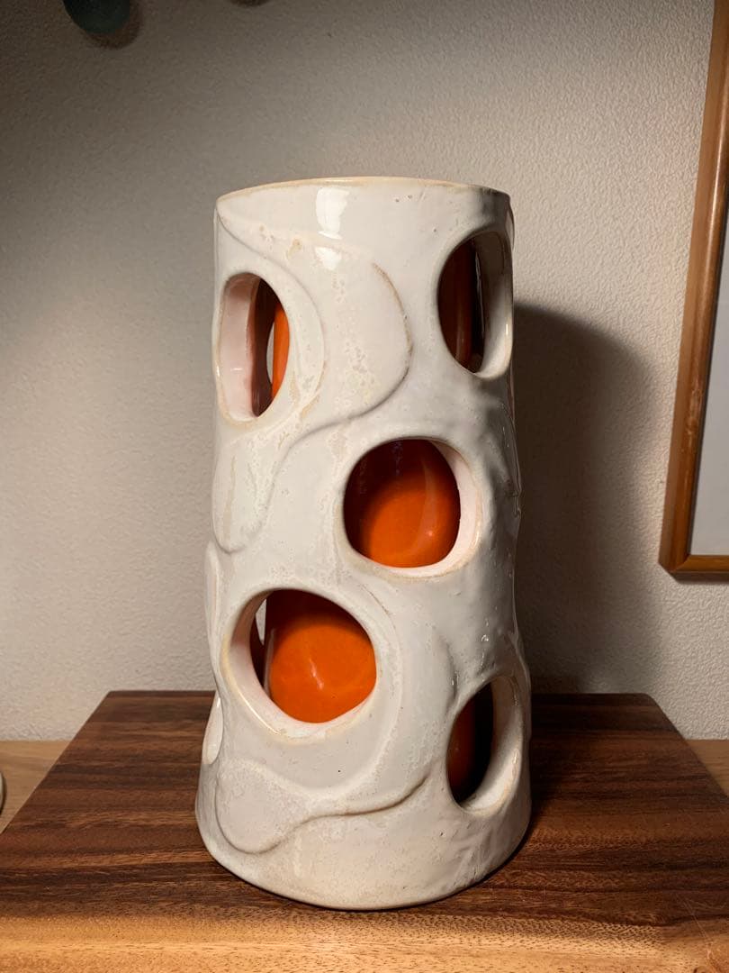 超希少 岡本太郎 作 「あかり」 フラワーベース 花器 1970年 印アリ 共箱