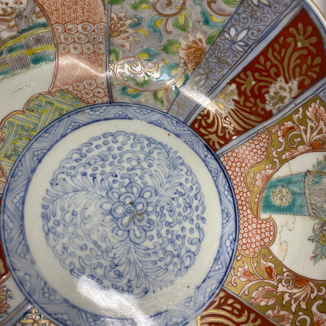 古伊万里　菊割　染錦　鉢　3点　27/22.3/18.7cm 東K7-1207①