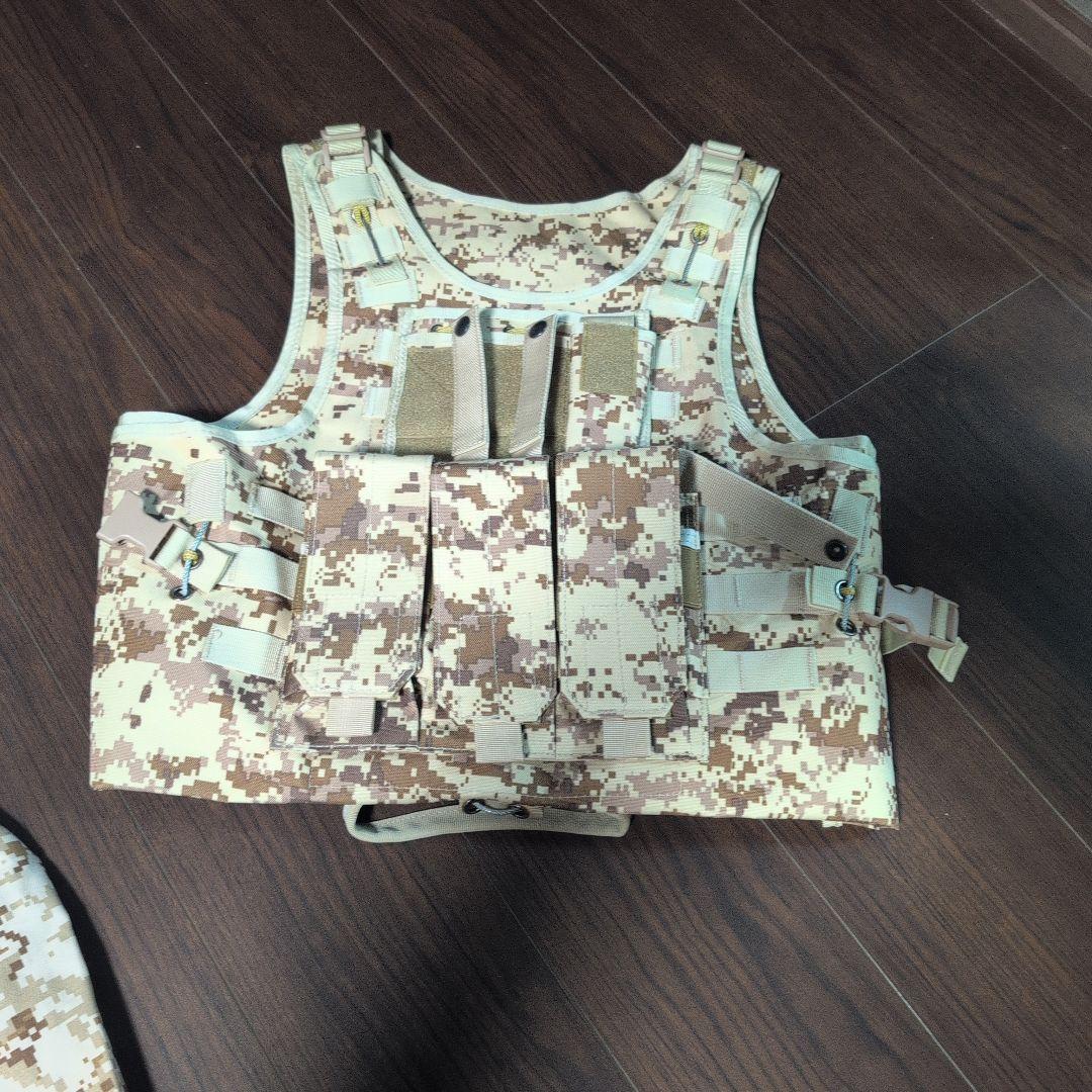 デザートピクセル迷彩柄 戦闘服セット XLサイズ