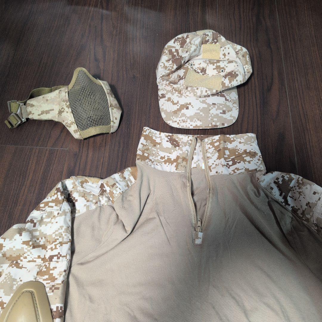 デザートピクセル迷彩柄 戦闘服セット XLサイズ