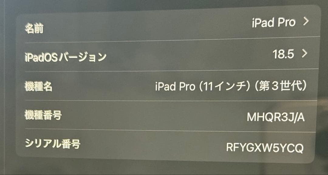 美品 iPad Pro 11インチ 第3世代 128GB Wi-Fi