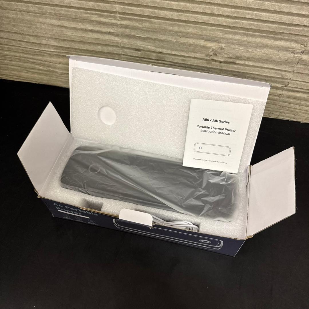 ☆美品　A4 サーマルプリンター　A80　Bluetoothポータブルプリンター