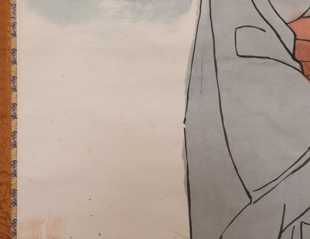 【模写】日本画 彩色 大木豊平「日蓮上人・白猿図」紙本 掛軸 大幅 MA553