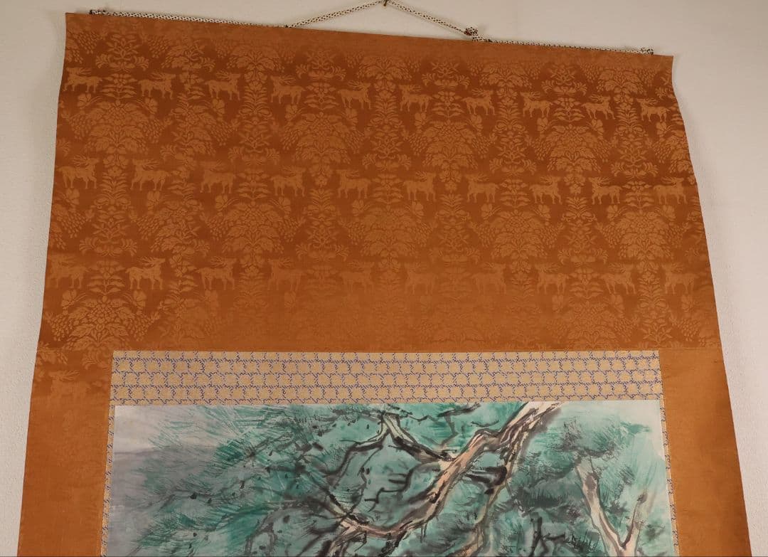 【模写】日本画 彩色 大木豊平「日蓮上人・白猿図」紙本 掛軸 大幅 MA553