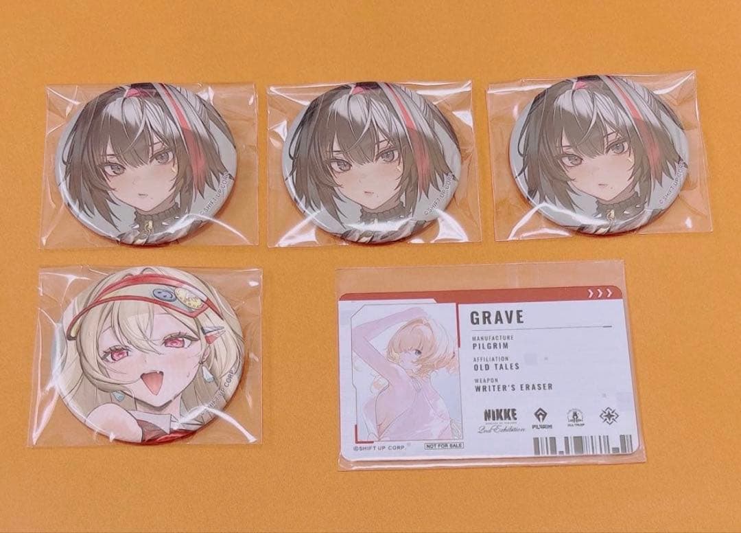 NIKKE展 ティア ナガ アイン ヤン リター(全てホロ) キャラバッジ