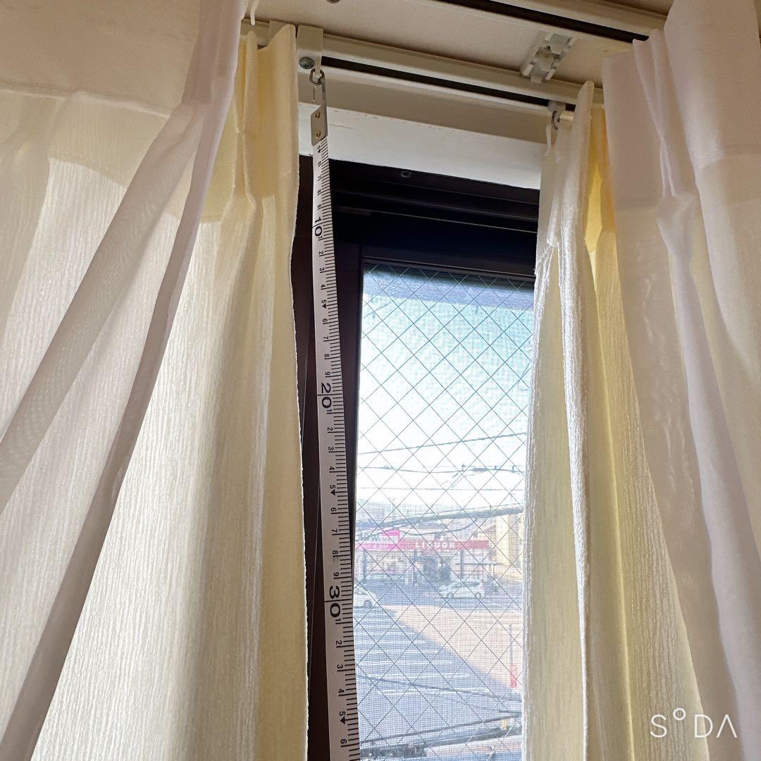 大判カーテン　レース付き　2セット　金具タッセル付き