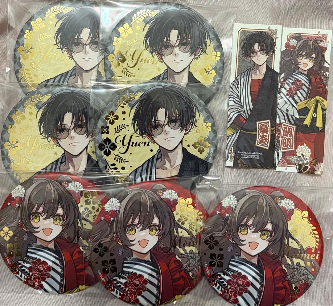 東京エイリアンズ 推し旅 憂炎 明明 ビッグ箔押し缶バッジ ＋ 特典ステッカー