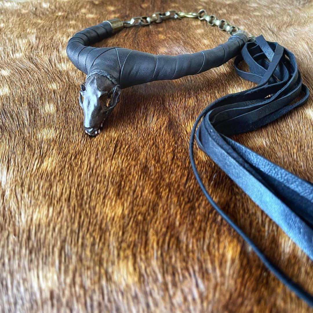 ネックレス・ペンダント Bat Skull / Fringe Leather necklace