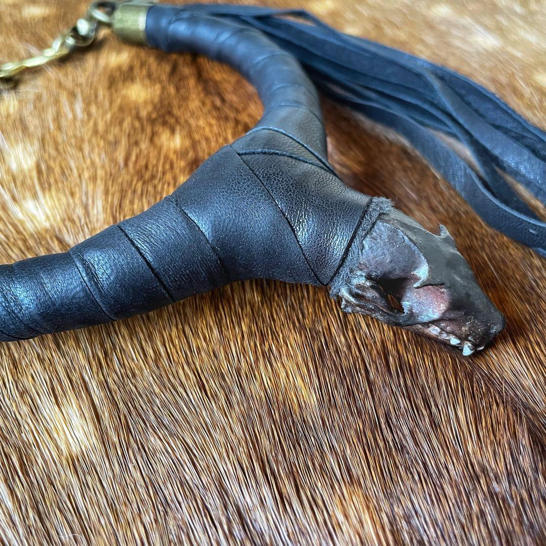 ネックレス・ペンダント Bat Skull / Fringe Leather necklace