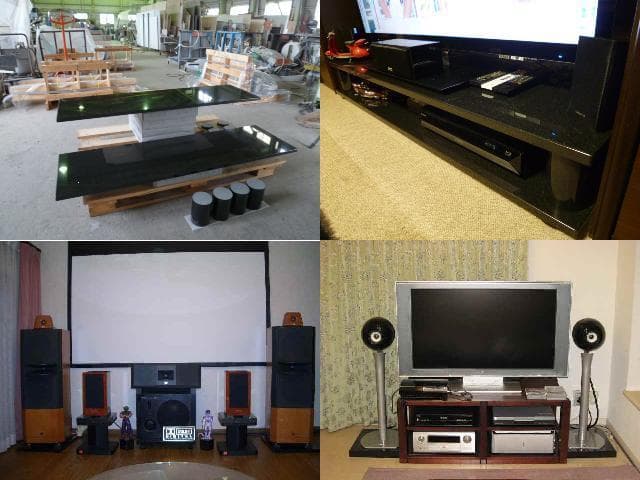 【天庭】高級 天然黒御影石 ●特注作業台・オーディオボード● 2枚●送料込
