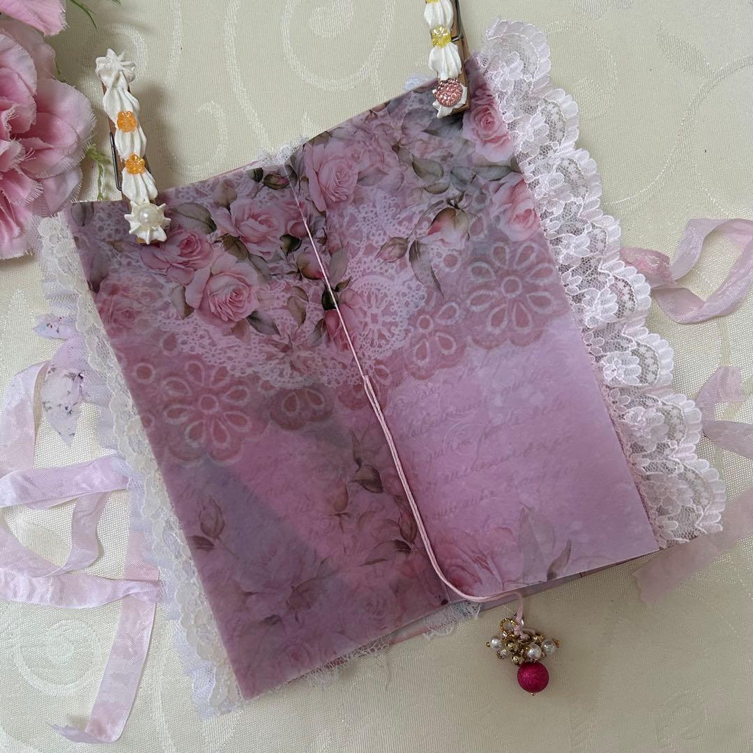 薔薇とレースのトレペジャーナル& タグクリップブック Cherry Sweet