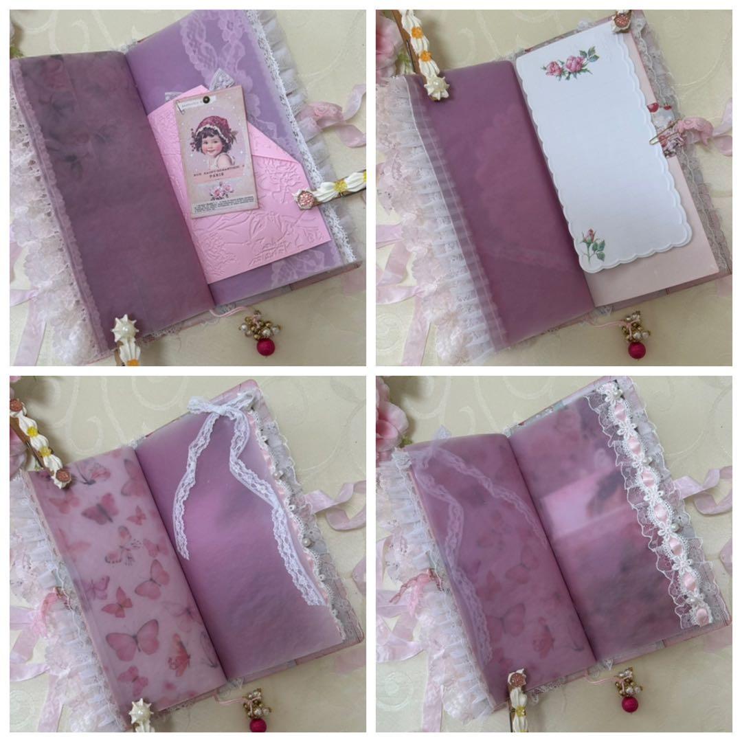 薔薇とレースのトレペジャーナル& タグクリップブック Cherry Sweet