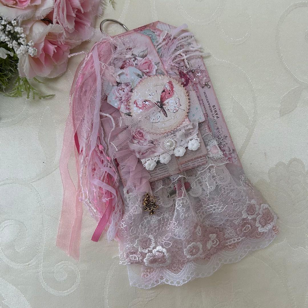 薔薇とレースのトレペジャーナル& タグクリップブック Cherry Sweet