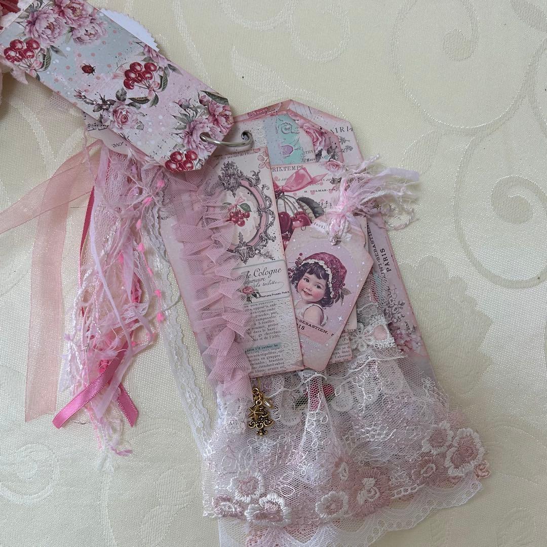 薔薇とレースのトレペジャーナル& タグクリップブック Cherry Sweet