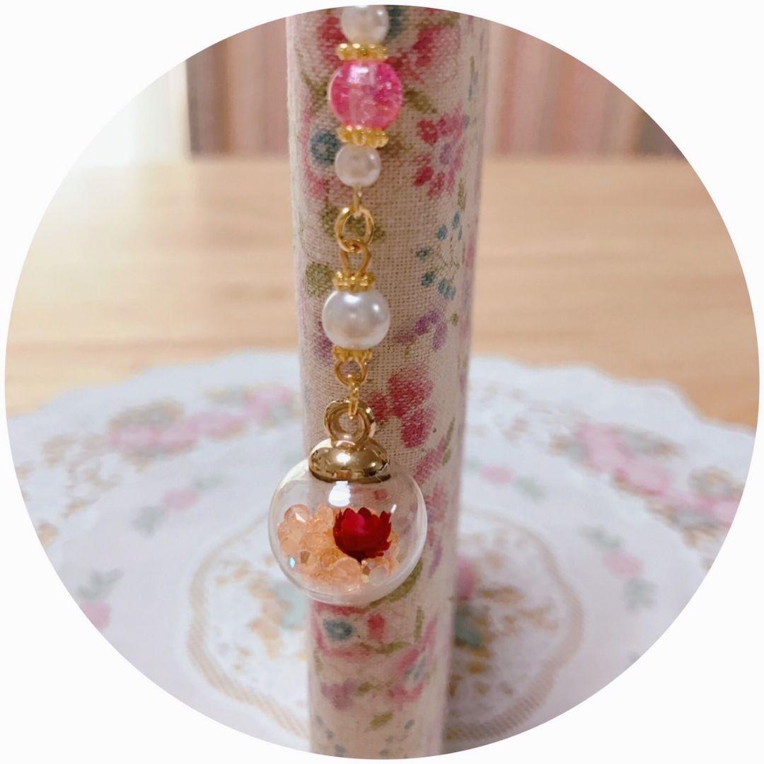 ハンドメイド　ブックマーカー　しおり　«No.143»　キラキラ♡ガラスドーム