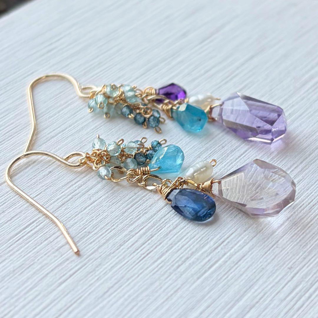 1589 大粒アメジストのピアス