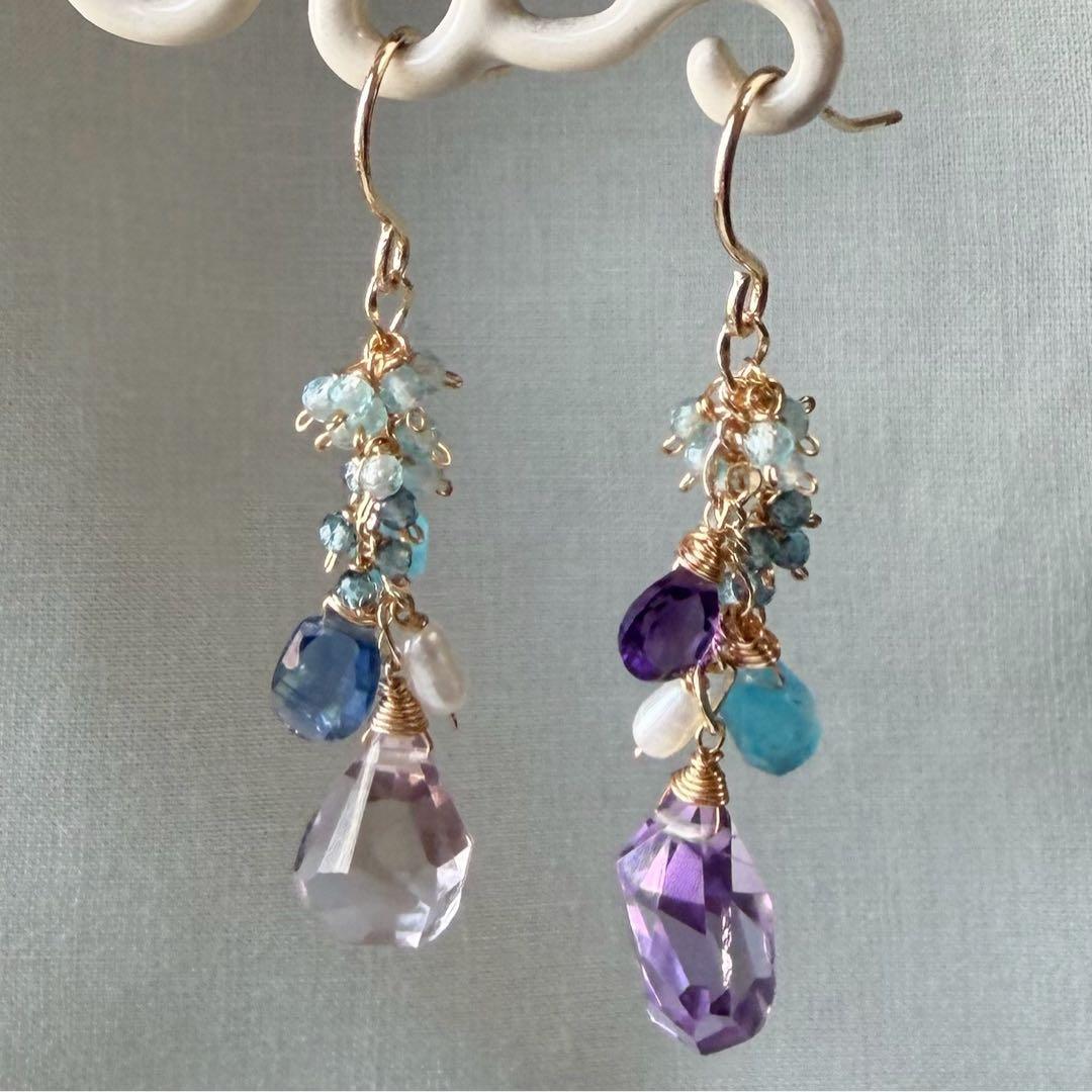 1589 大粒アメジストのピアス