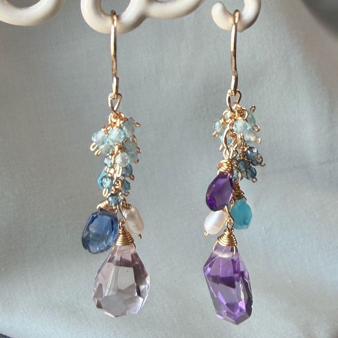 1589 大粒アメジストのピアス