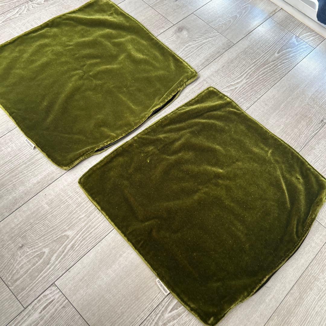 【2枚セット】カリモク760 オリーブグリーン クッションカバー