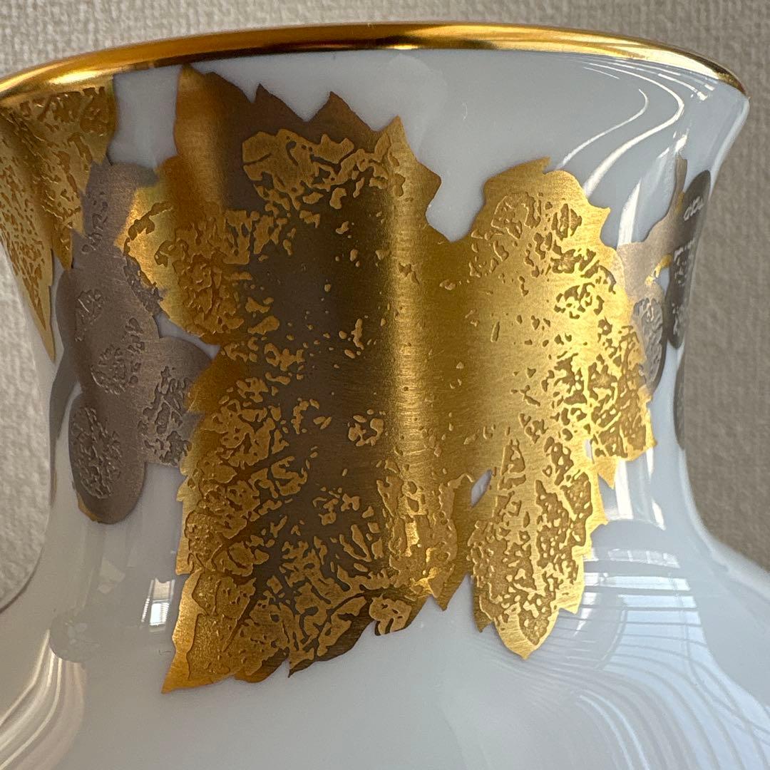 大倉陶園 金蝕ぶどう 28cm 花器 花瓶 OKURA
