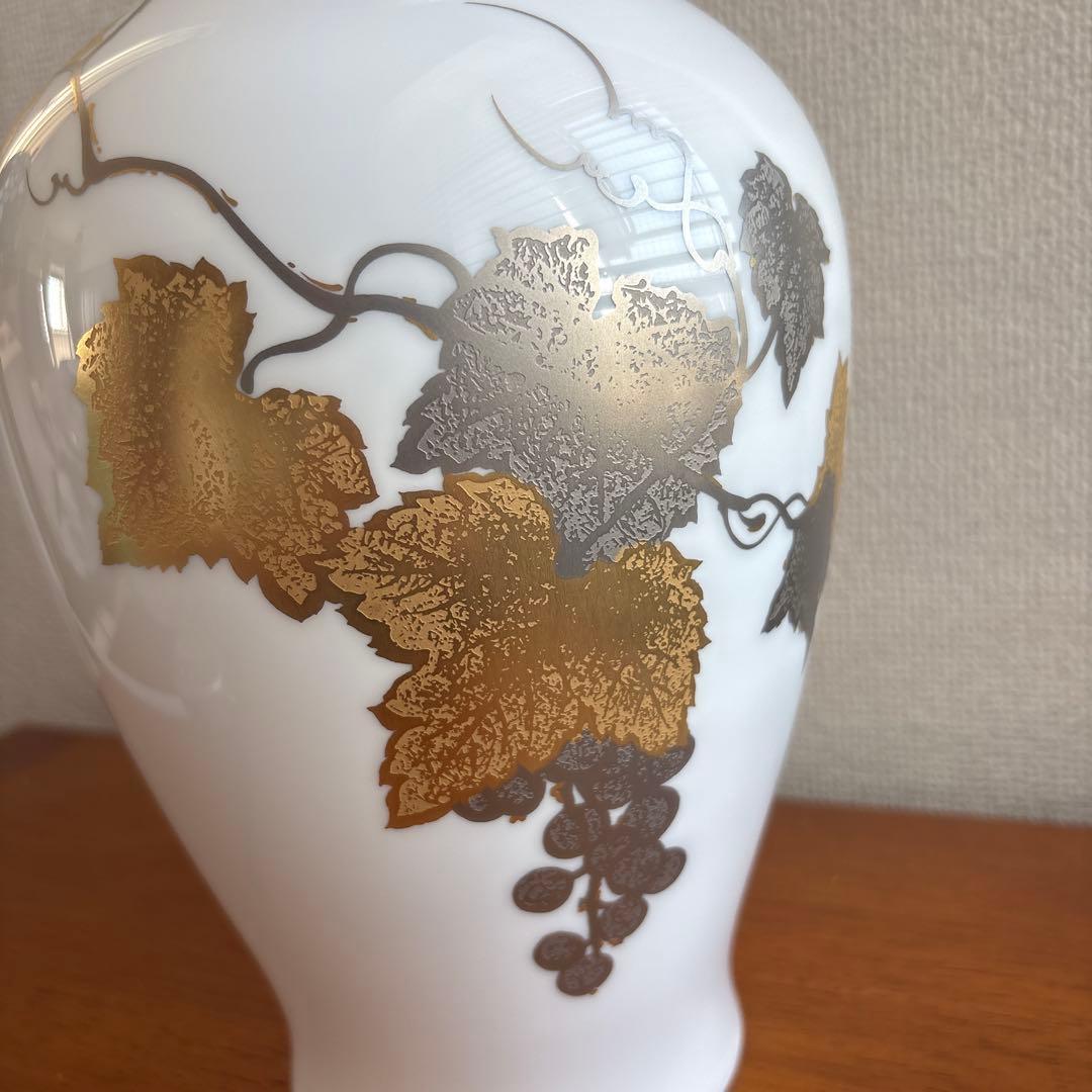 大倉陶園 金蝕ぶどう 28cm 花器 花瓶 OKURA