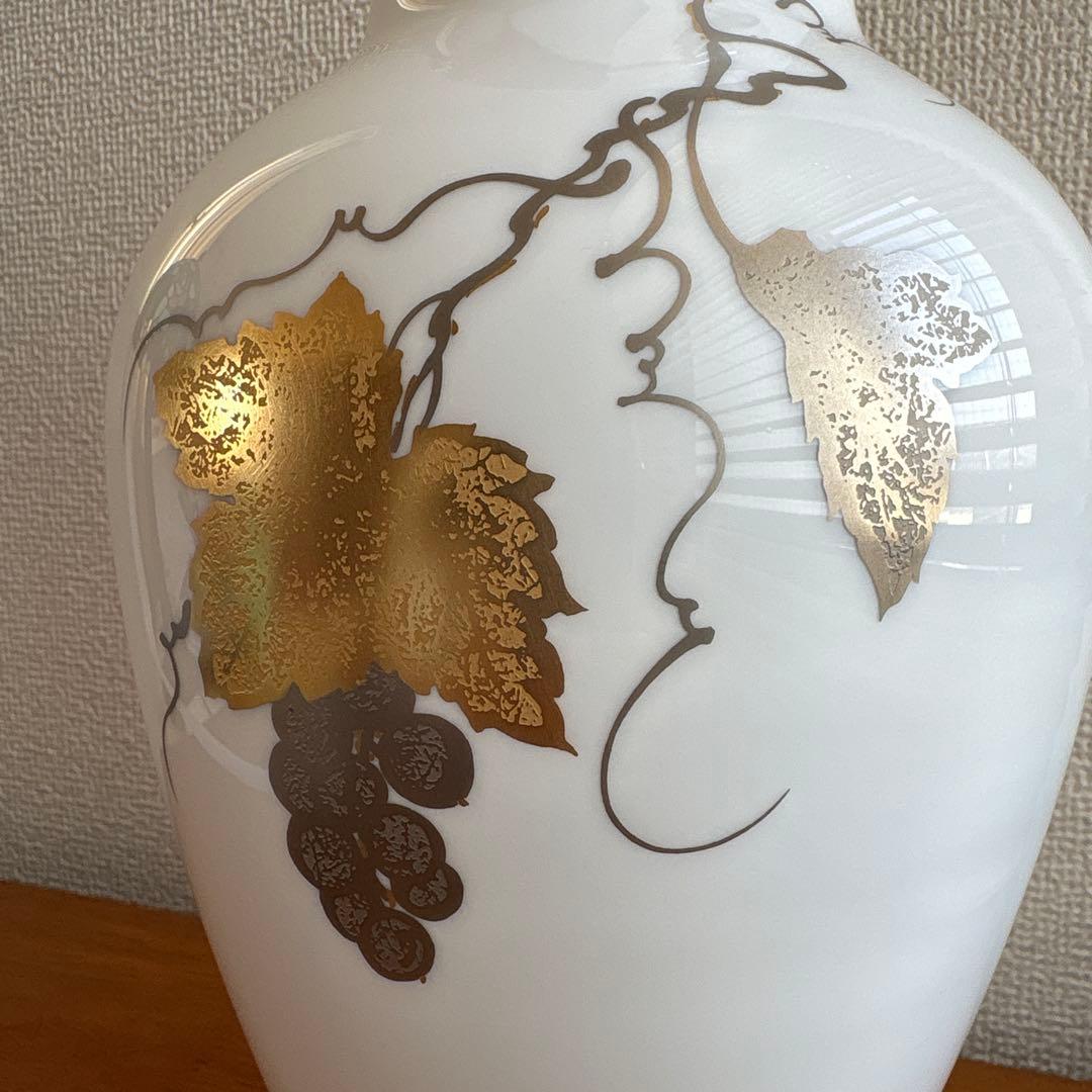 大倉陶園 金蝕ぶどう 28cm 花器 花瓶 OKURA