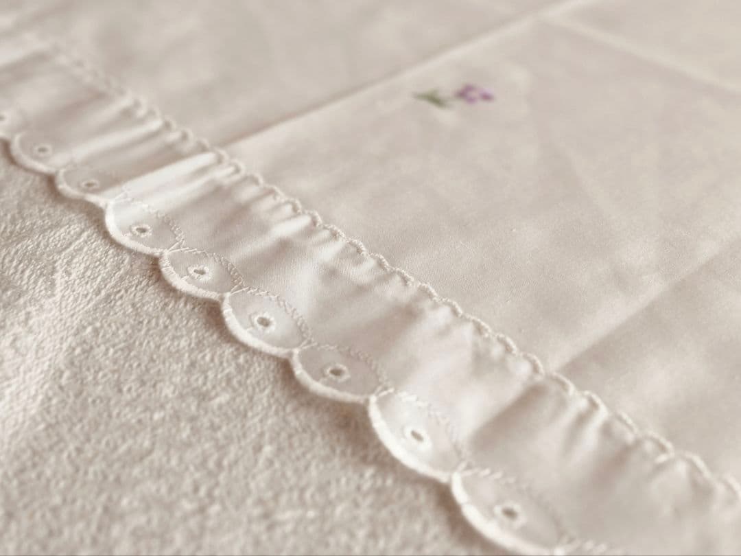 【mkuさま】vintage ❀ ウサギさん刺しゅうの テーブルクロス