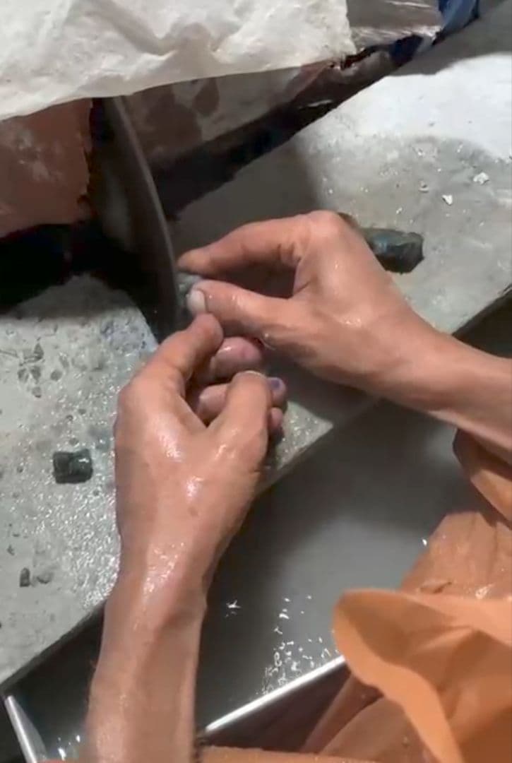 手作り！ザギ・マウンテンクォーツ　ブレスレット粒より