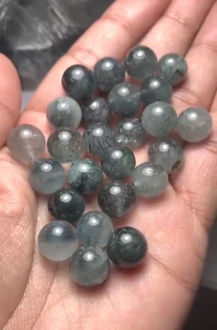 手作り！ザギ・マウンテンクォーツ　ブレスレット粒より