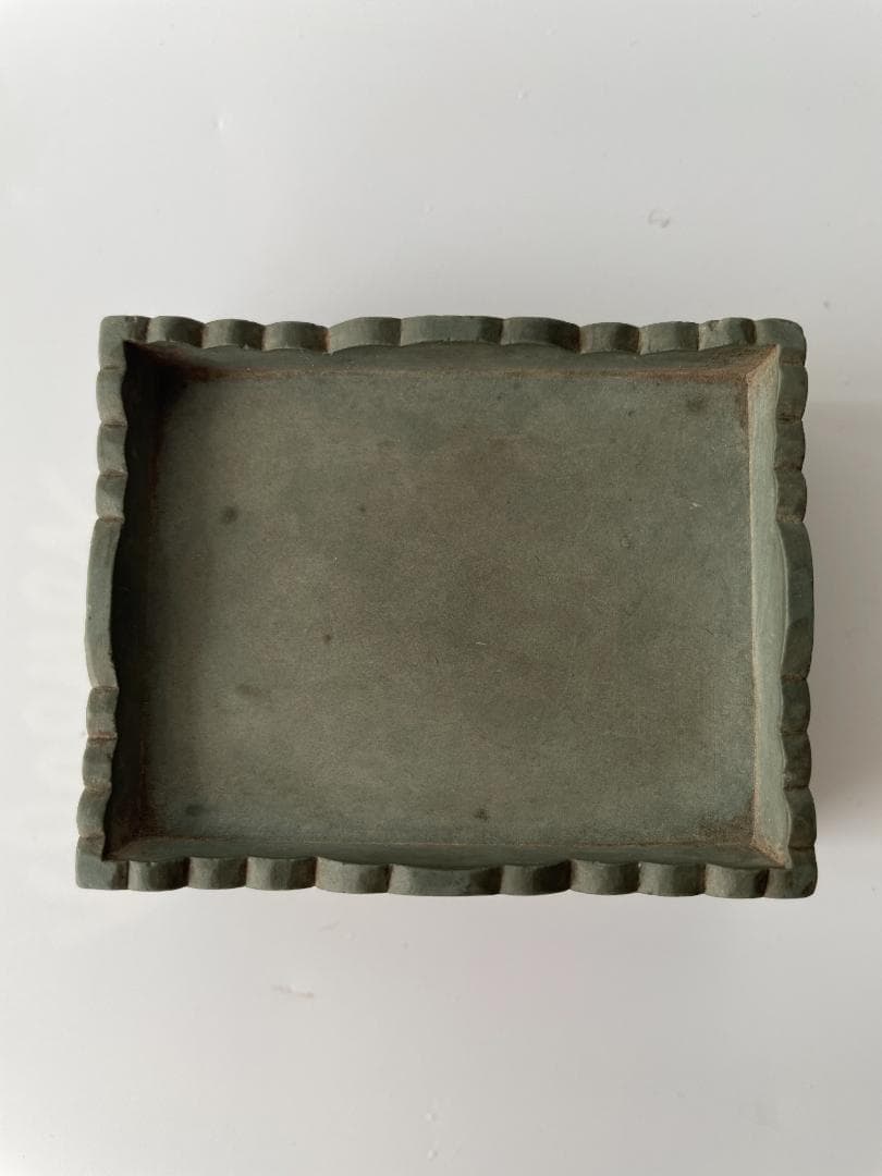 《骨董品》細工の綺麗な 丹渓石　小箱★入れ物★黒柿★桐箱付 唐物