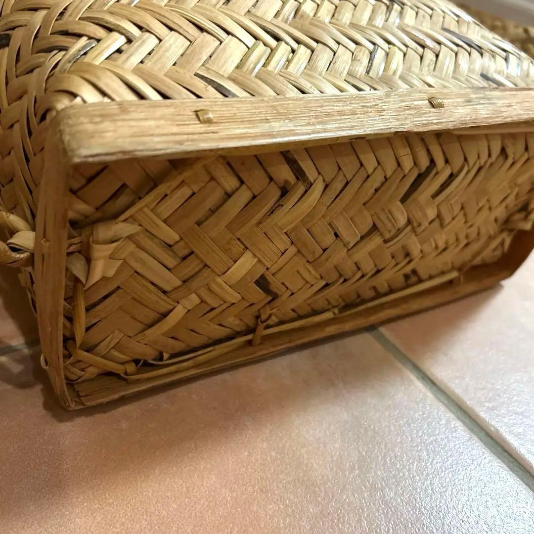 古美術　藤の籠　竹細工 竹籠 vintage ★リュック アンティーク⭐️希少レア