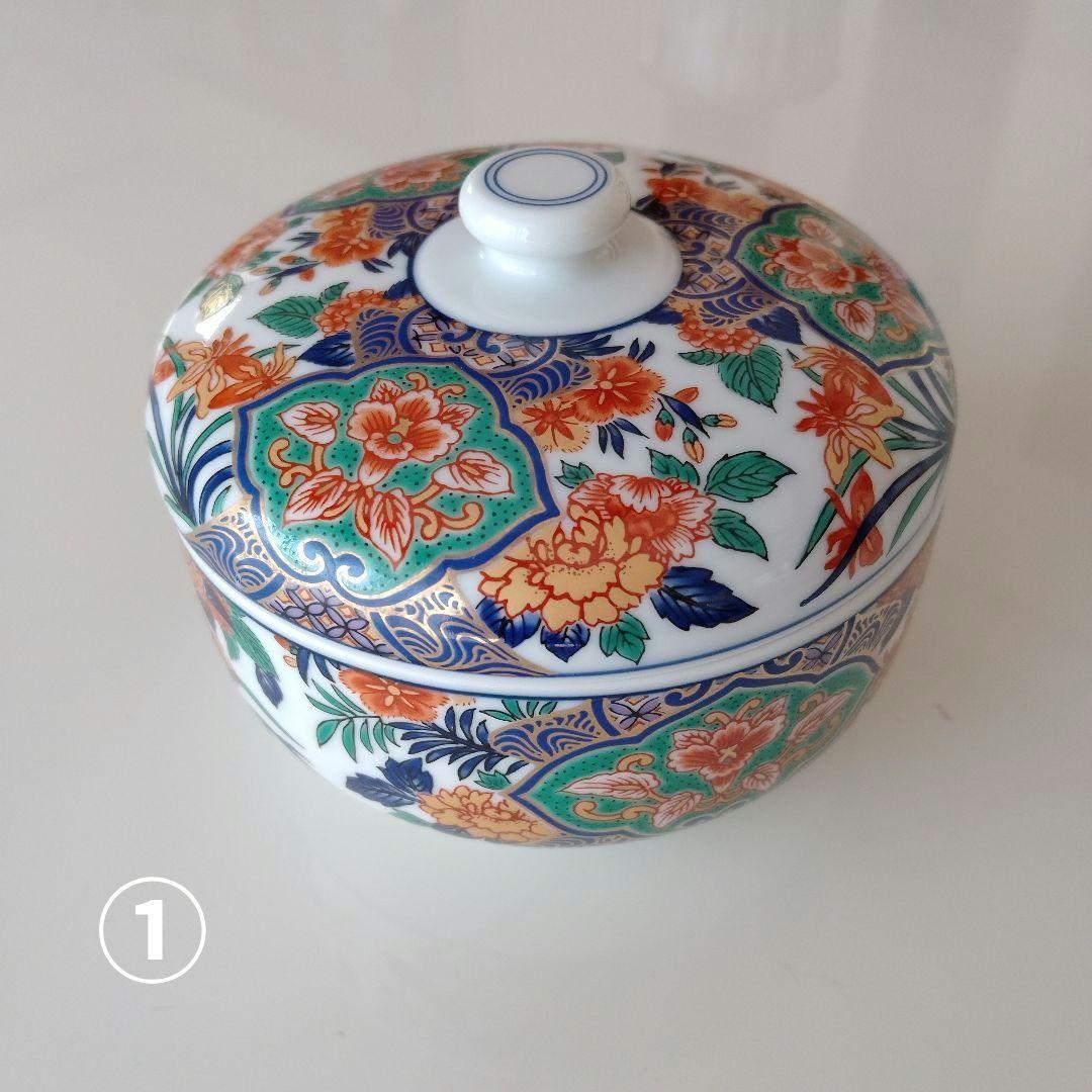 蓋つき煮物椀 陶磁器製/切子グラス/湯呑み 4点セット