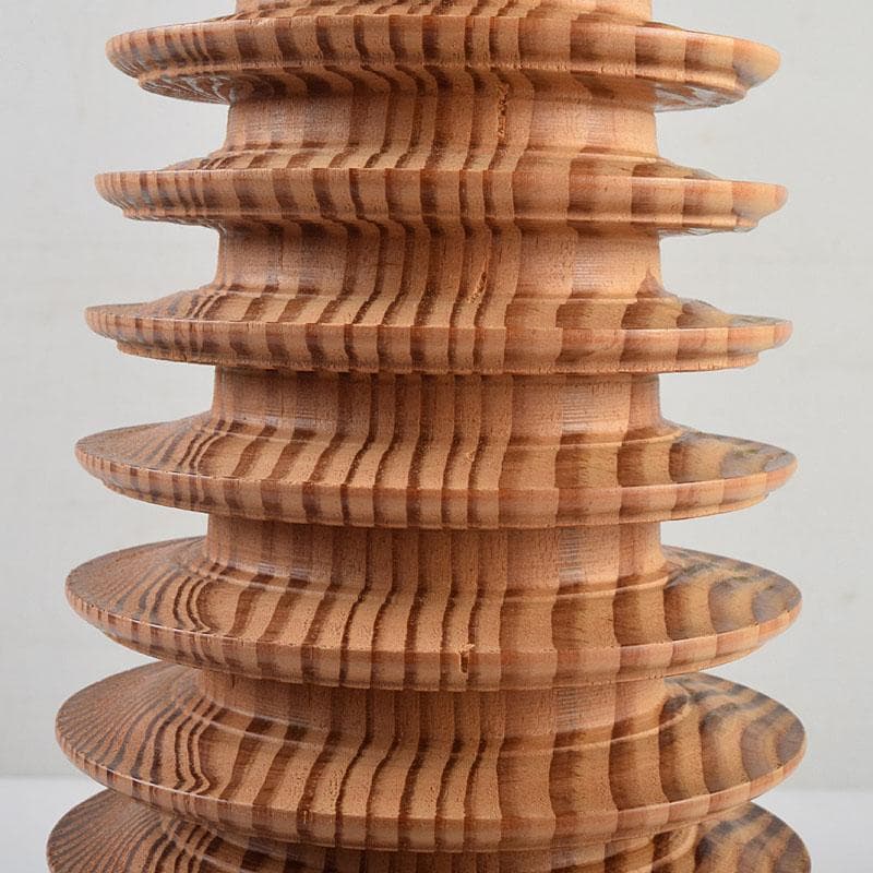 仏教美術　壷阪寺南法華寺古材造　木彫　佛塔　仏塔　百万塔　共箱　V　R9580H