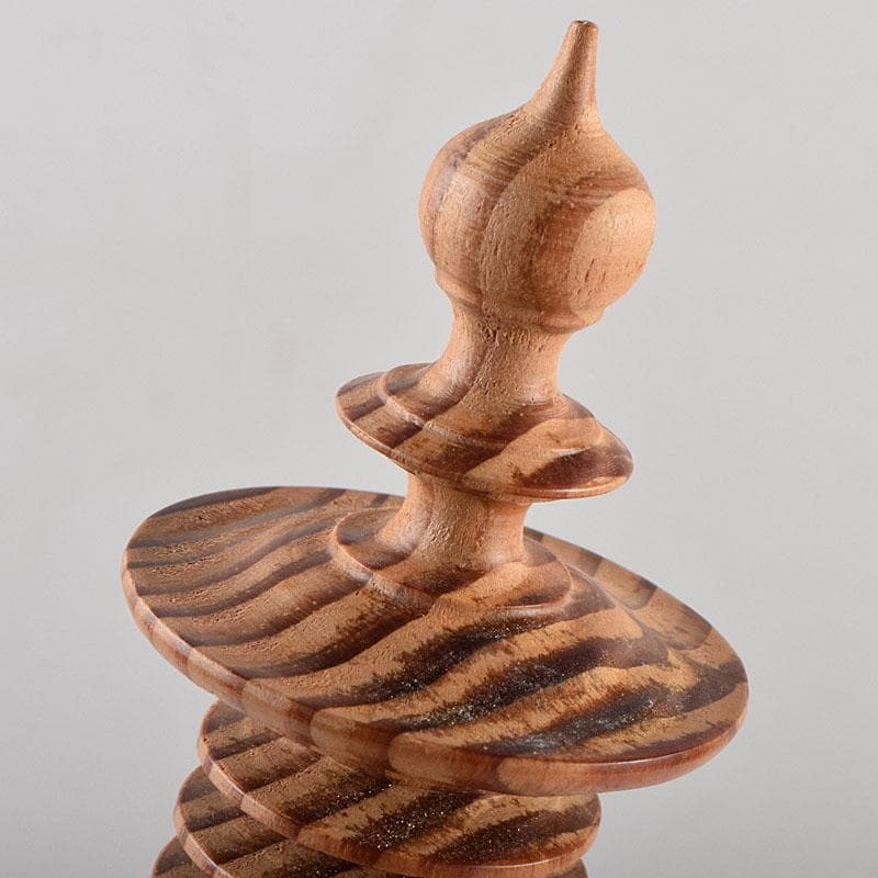 仏教美術　壷阪寺南法華寺古材造　木彫　佛塔　仏塔　百万塔　共箱　V　R9580H