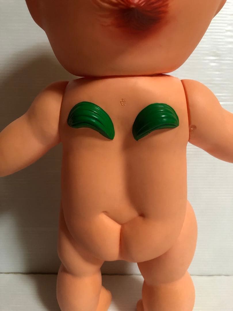 当時品　希少品　昭和レトロ キューピー 人形 緑 羽根 桜マーク