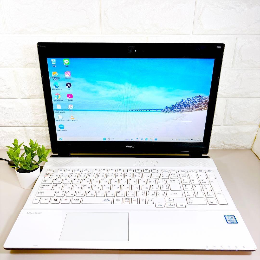 SSDで快適✨在宅ワークに メモリ8GB カメラ 白 ノートパソコン NEC