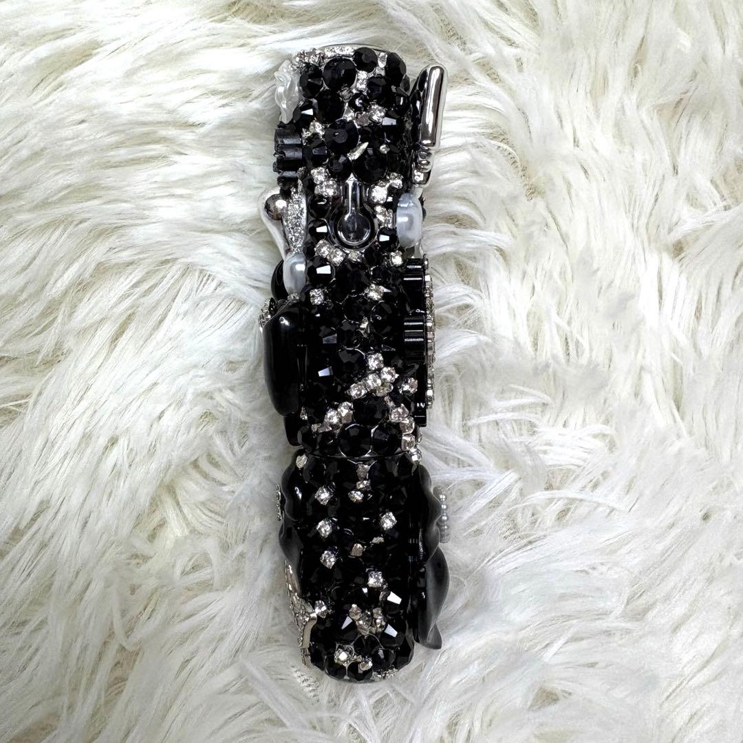 IQOS アイコス　イルマワン　イルマi ケース　デコ　ブラック×シルバー